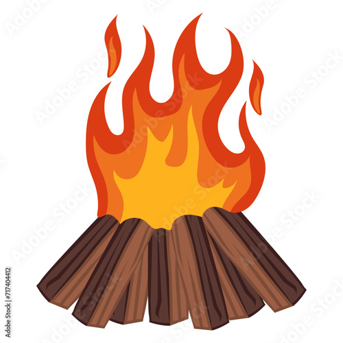 Wooden Campfire Illustration