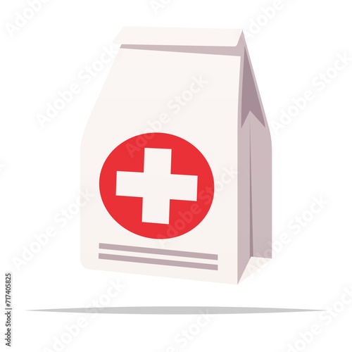 Pharmacy prescription bag vector isolated illustration
