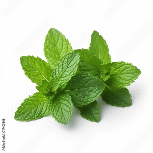 real photo, mint, on a white background