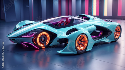 A futuristic sports car is shown in this image