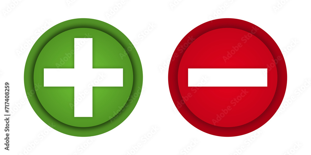 Obraz premium Plus and minus icon signs