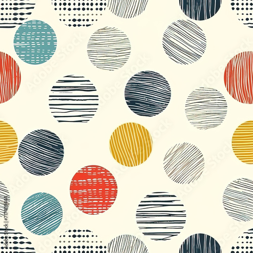 Stripped circles abstract repeat pattern retro vintage minimal geometric