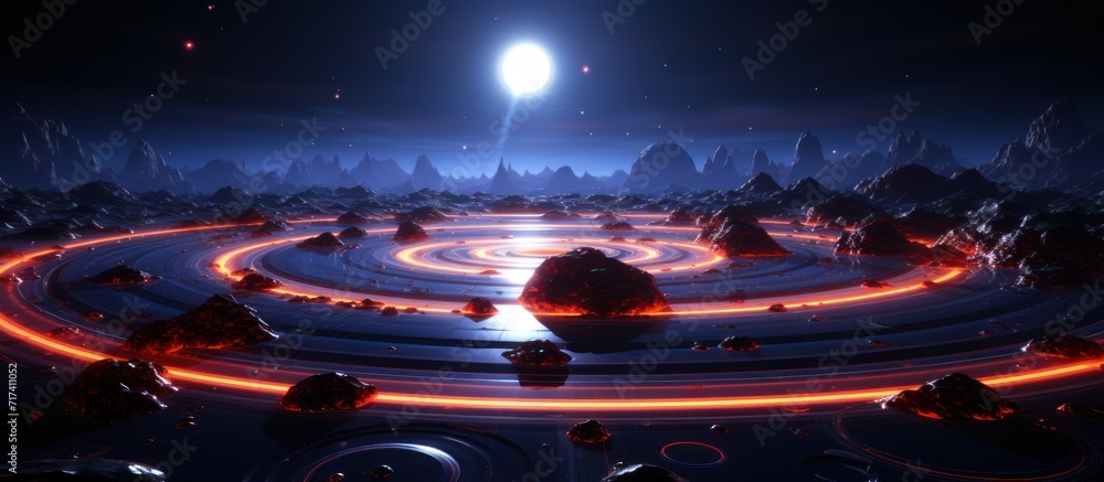 3d render, abstract planet symbol
