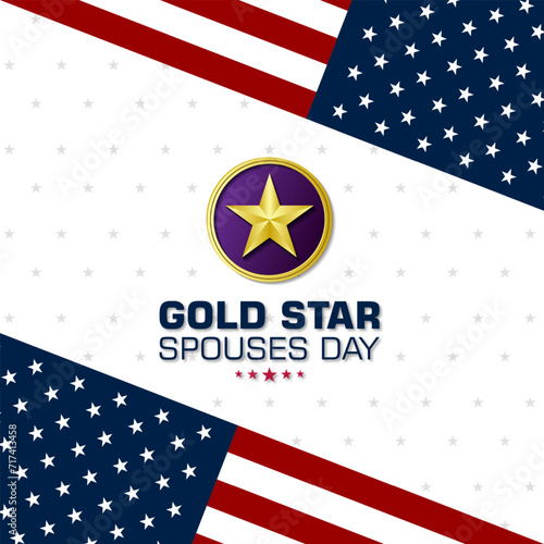 Happy Gold Star Spouses Day Background Vector Illustration