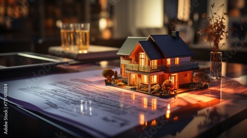 3d render model of a small living house on a table in a real estate agency