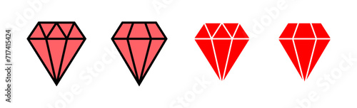 Diamond icon set illustration. diamond gems sign and symbol