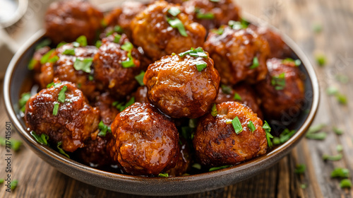 Sweet and spicy air-fryer meatballs