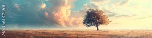 A panoramic photorealistic serene backdrop photo view of a landscape with water and plants, soft focus in a banner poster format creating energy to attract and inspire. Generative AI 