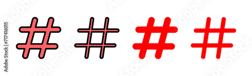 Hashtag icon set illustration. hashtag sign and symbol