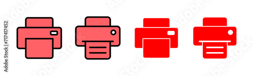 Print icon set illustration. printer sign and symbol