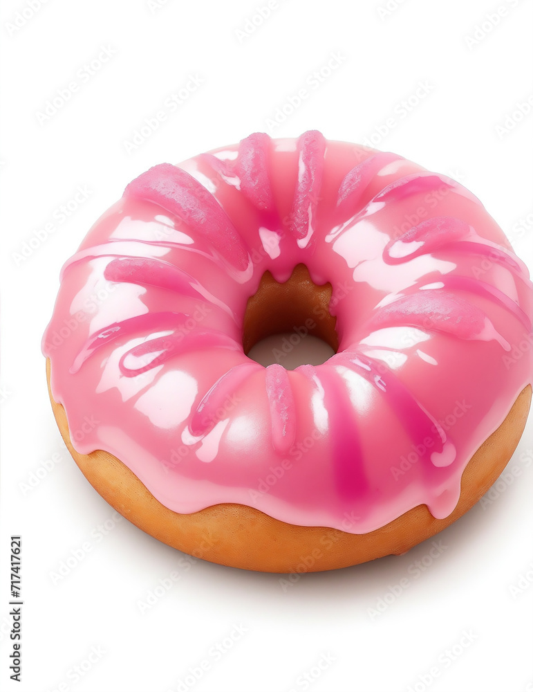 donut adorned with a luscious pink topping donut adorned with a luscious pink topping