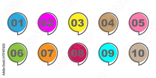 vector set of number point, number bullets points, number marker