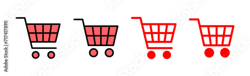 Shopping icon set illustration. Shopping cart sign and symbol. Trolley icon