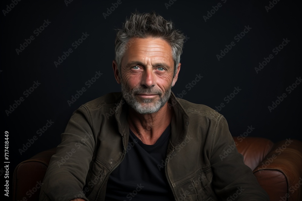 Portrait of a handsome mature man with grey hair and beard. Portrait of a handsome mature man with grey hair and beard.