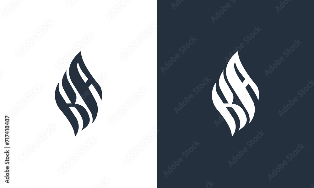 Obraz premium initials K and A leaf monogram logo design vector