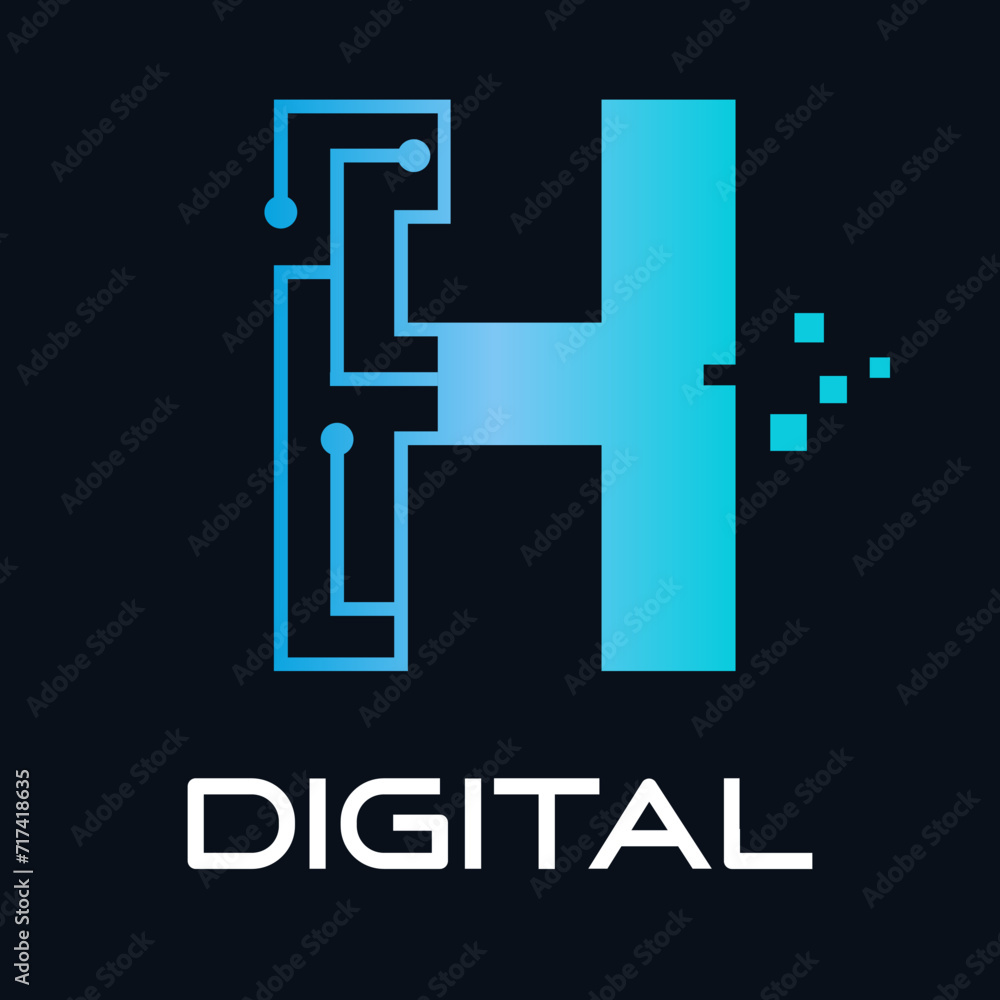 Letter h technology vector logo template. Suitable for technology, digital, web, link, internet, media etc Letter h technology vector logo template. Suitable for technology, digital, web, link, internet, media etc