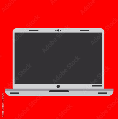 vector image of a white and gray portable computer