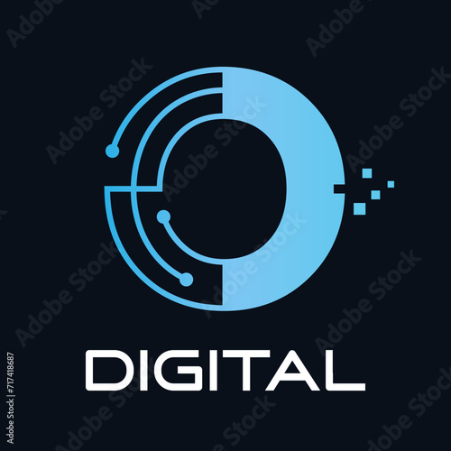 Letter o technology vector logo template. Suitable for technology, digital, web, link, internet, media etc