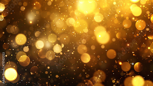 Golden bokeh lights create a festive and magical atmosphere, symbolizing celebration and joy is AI Generative.