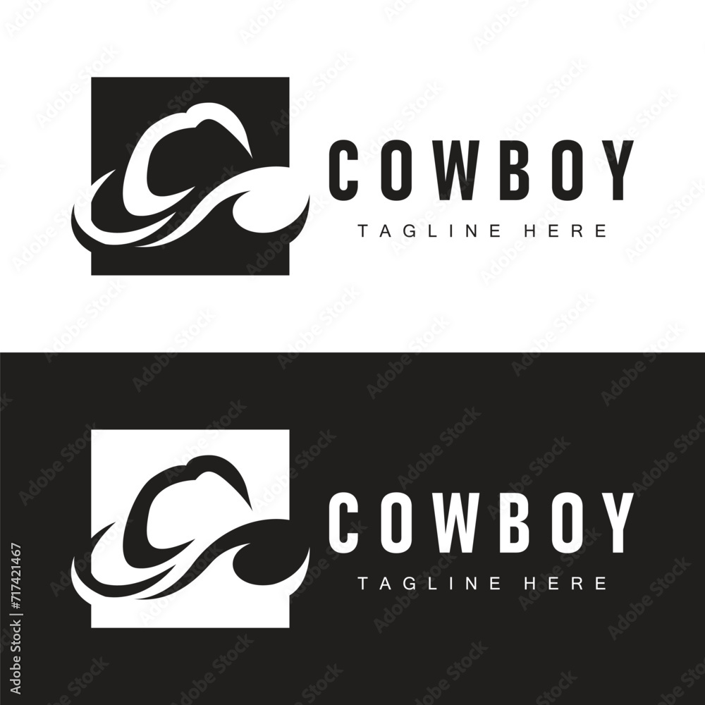 Cowboy hat logo vector hat illustration line texas rodeo cowboy template design Cowboy hat logo vector hat illustration line texas rodeo cowboy template design