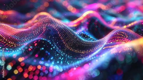 futuristic shimmering particles 3d abstract background