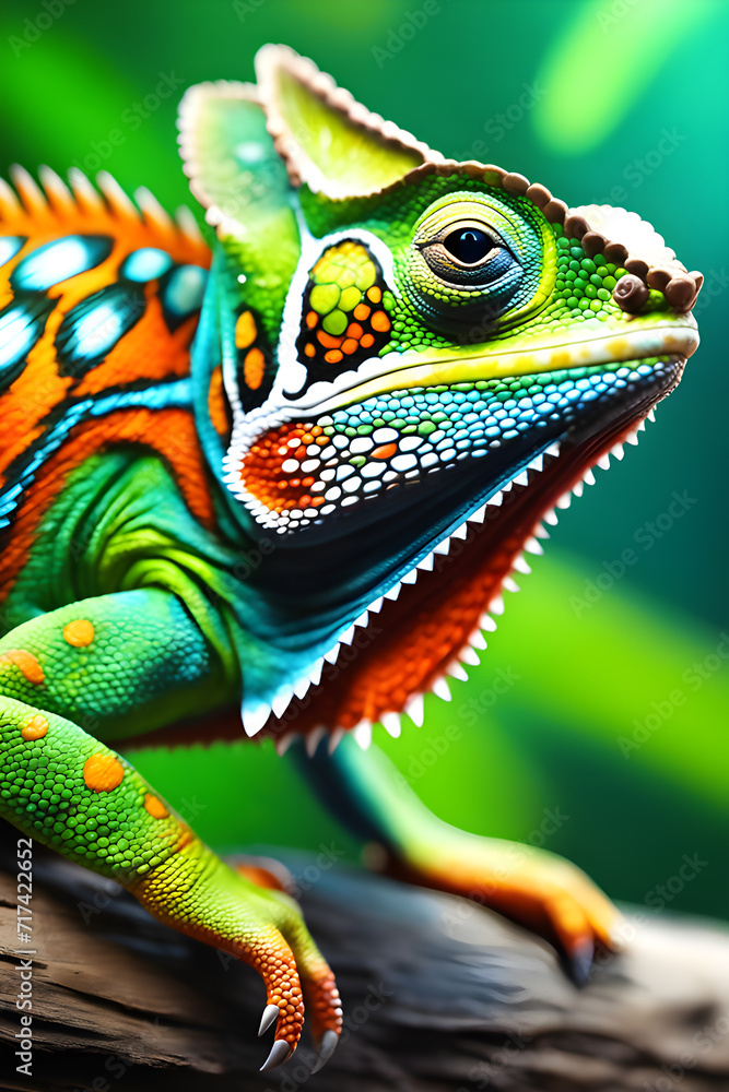 Obraz premium Chameleons Hidden Haven Tree in the Forest