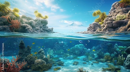 Water landscape HD 8K wallpaper Stock Photographic Image ai generated © SazzadurRahaman