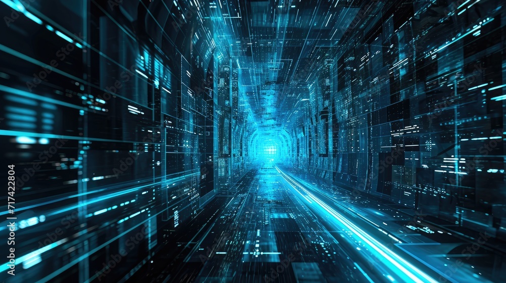 Fototapeta premium 3d Stereoscopic Technology Futuristic Background