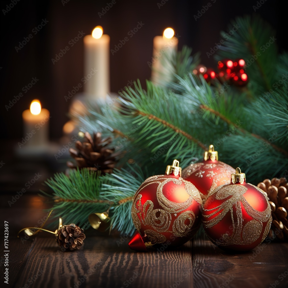 Variety of nuts in Christmas and New Year decoration. Christmas and New Year composition with fir tree branches, candles and holidays light on wooden background Variety of nuts in Christmas and New Year decoration. Christmas and New Year composition with fir tree branches, candles and holidays light on wooden background