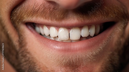A macro photograph of a persons smile, revealing the muscles and movements involved in expressing happiness.