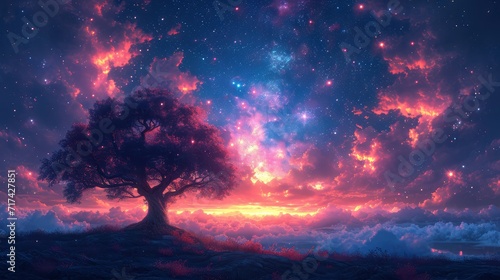 Beautiful Starry Night Milky Way Galaxy  Background Banner HD