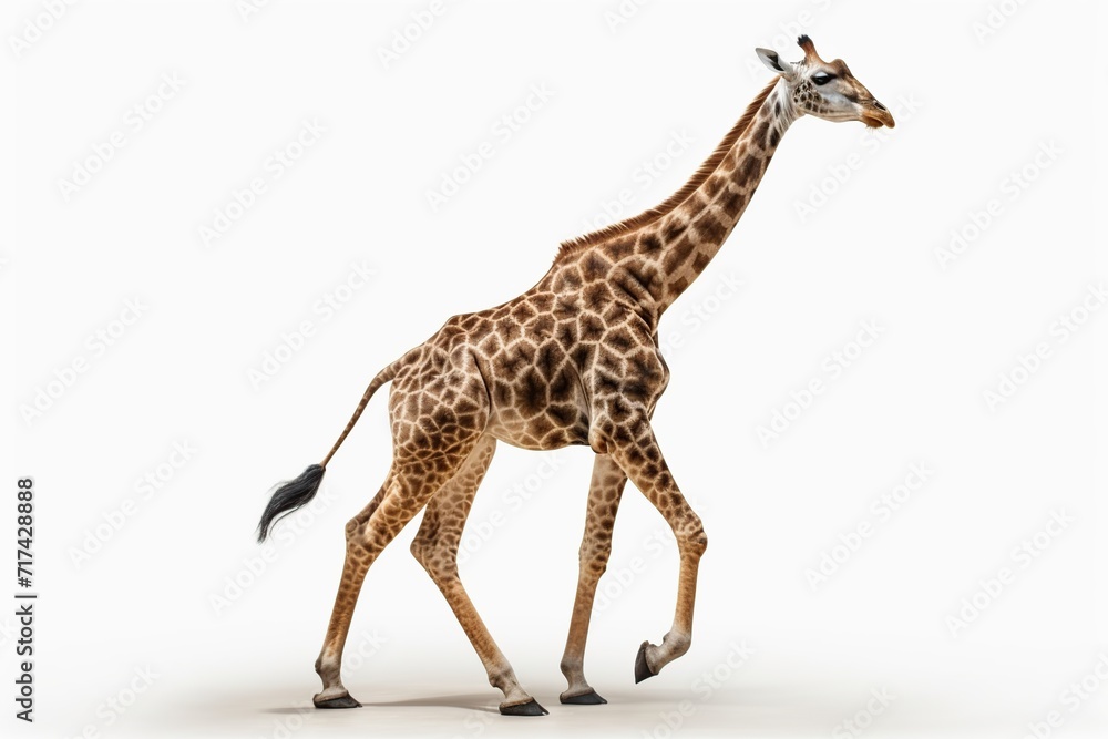 Fototapeta premium Giraffe isolated on a white background. 3D illustration.