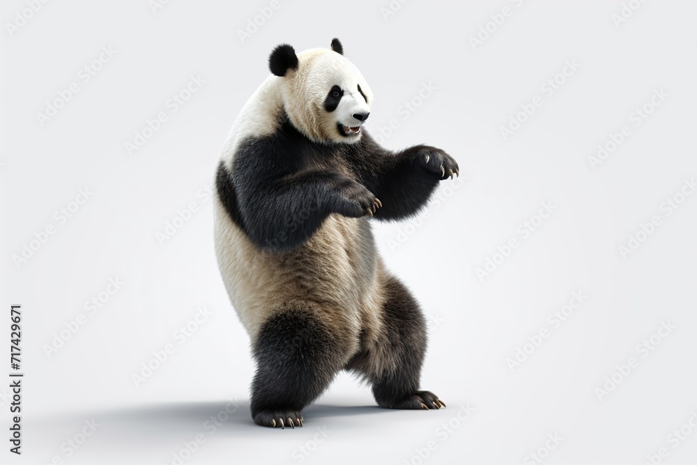 Obraz premium Panda bear isolated on a white background. 3d rendering.