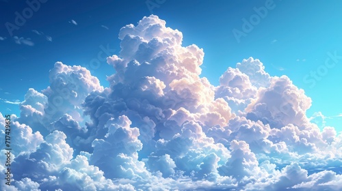 Blue Sky Covered Large White Clouds, Background Banner HD