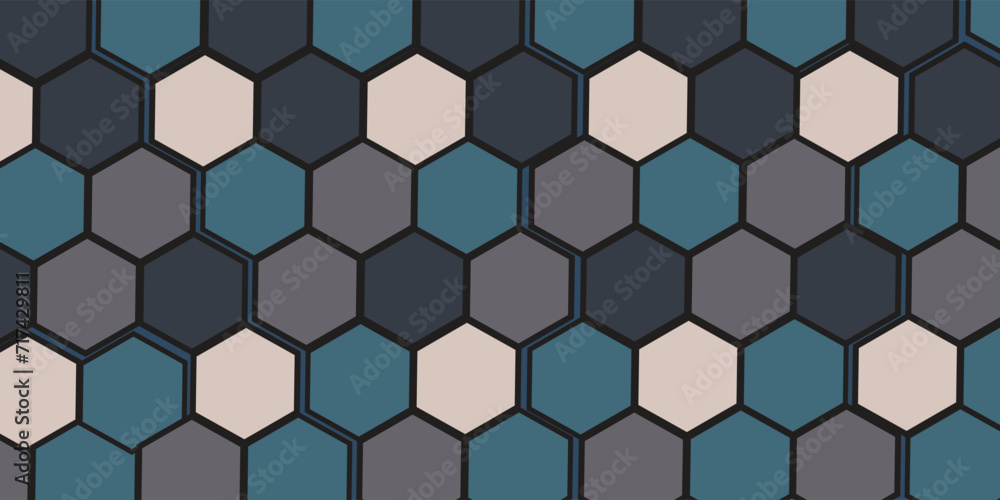 concrete honeycomb block sidewalk vector background with texture. Tiled floor surface. City street or footpath with grid stone pattern. Terrace exterior. Panoramic view concrete honeycomb block sidewalk vector background with texture. Tiled floor surface. City street or footpath with grid stone pattern. Terrace exterior. Panoramic view