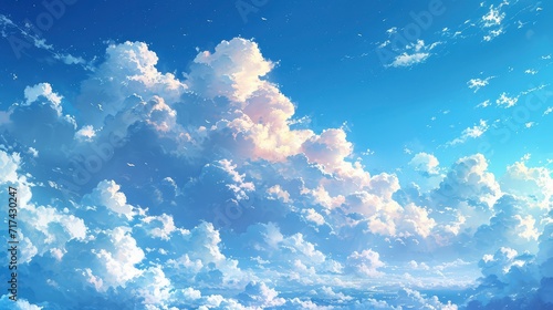 Blurred Background Blue Sky White Clouds, Background Banner HD