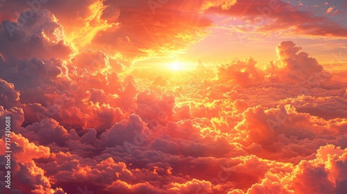 Bright Sky Beautiful Golden Clouds, Background Banner HD