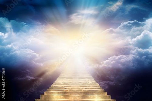 Golden Stairway Ascending Towards Heavenly Light