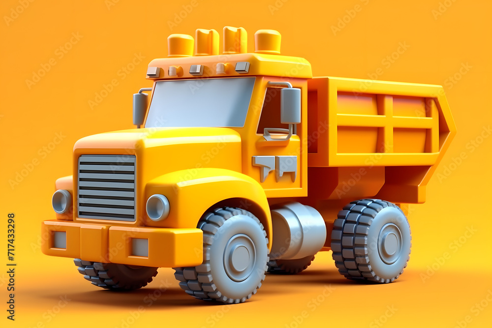 3d rendering cartoon Construction Truck 3d rendering cartoon Construction Truck