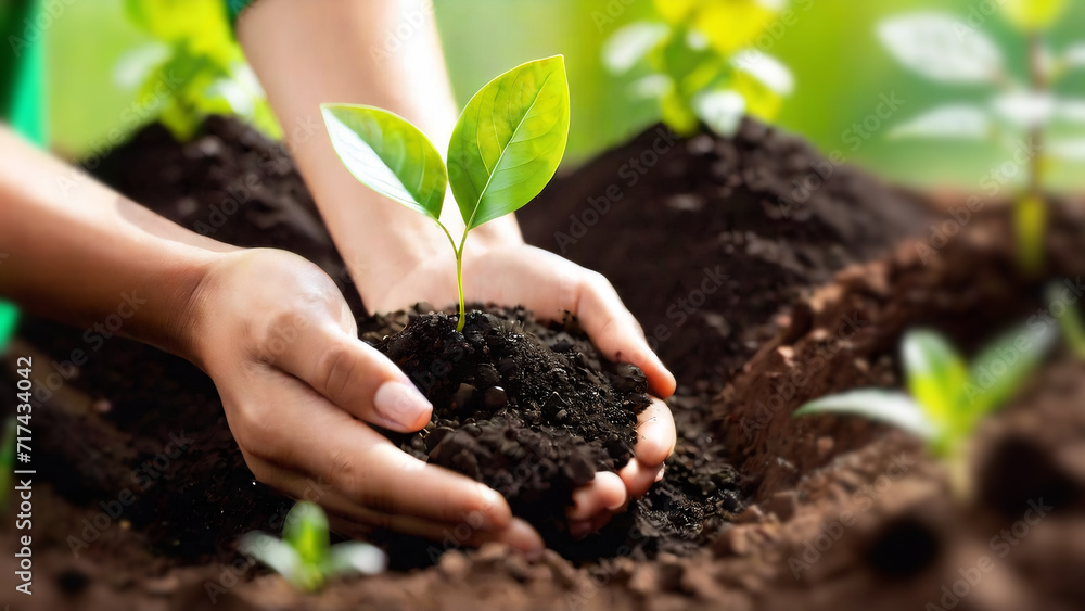 Celebrate Earth Day by planting a green sapling in the soil to contribute to saving our planet. Celebrate Earth Day by planting a green sapling in the soil to contribute to saving our planet.