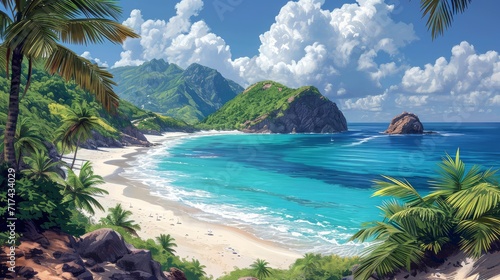 Caribbean Lesser Antilles Saint Barthelemy, Background Banner HD photo