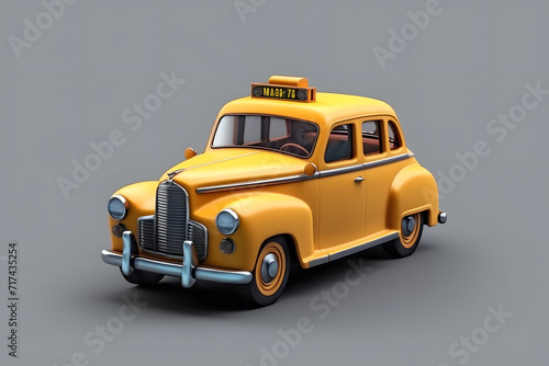 3d rendering cartoon Taxi car