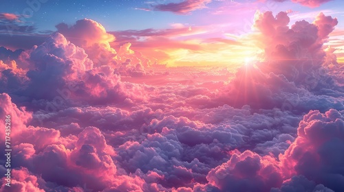 Clouds Sky Romantic Background, Background Banner HD