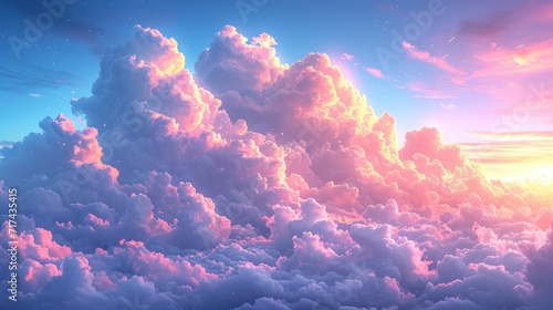 Cloudscape Rainbow Natural Sky Blue White, Background Banner HD