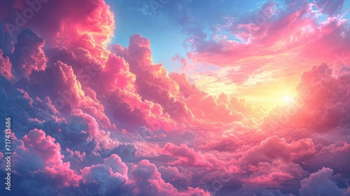 Colorful Sky Soft Clouds Background Postcard, Background Banner HD