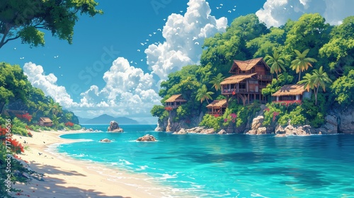 Daily Life On Island Far Away, Background Banner HD