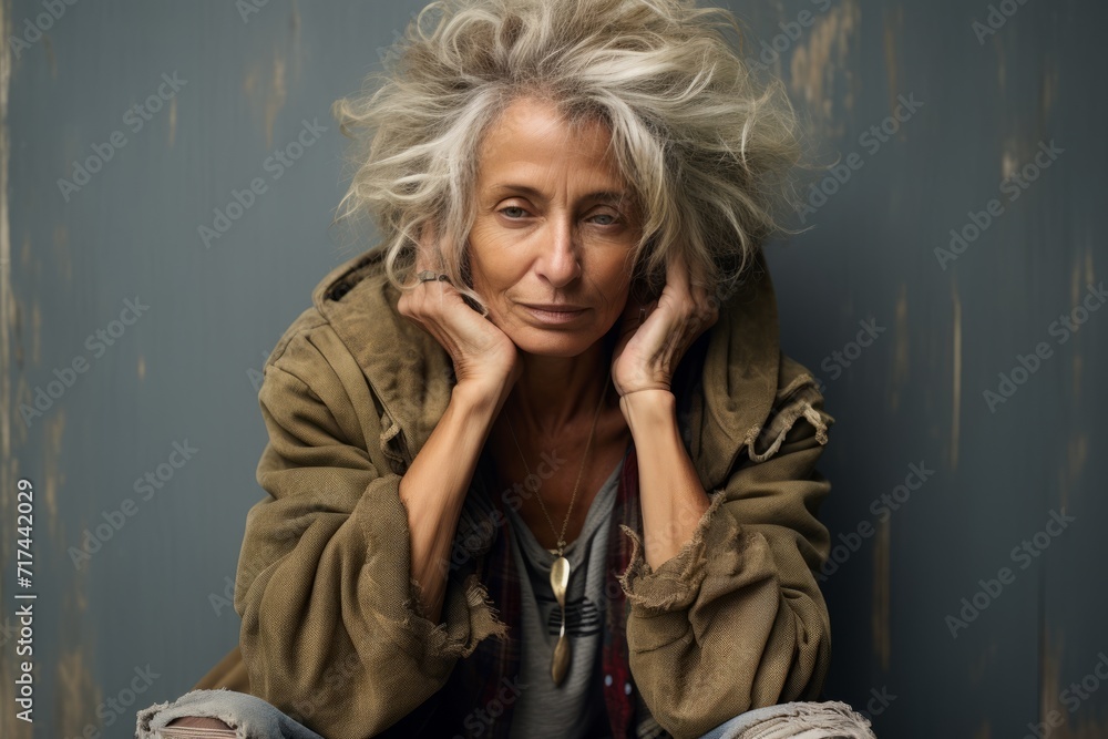 Portrait of a beautiful mature woman in casual clothes. Studio shot. Portrait of a beautiful mature woman in casual clothes. Studio shot.
