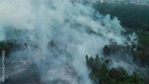 Dramatic aerial footage of forest fires in Riau, Indonesia | Kebakaran hutan Riau 4K drone photo