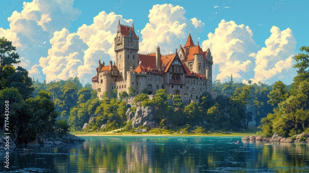 Naklejka premium Former Castle Enrique Ii De Mpressive, Background Banner HD