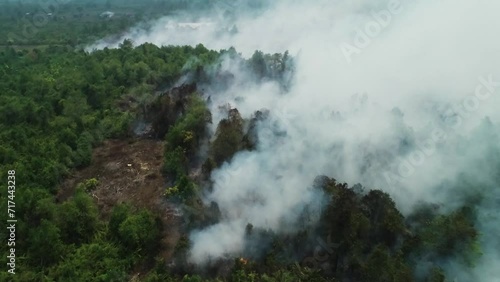 Dramatic aerial footage of forest fires in Riau, Indonesia | Kebakaran hutan Riau 4K drone photo